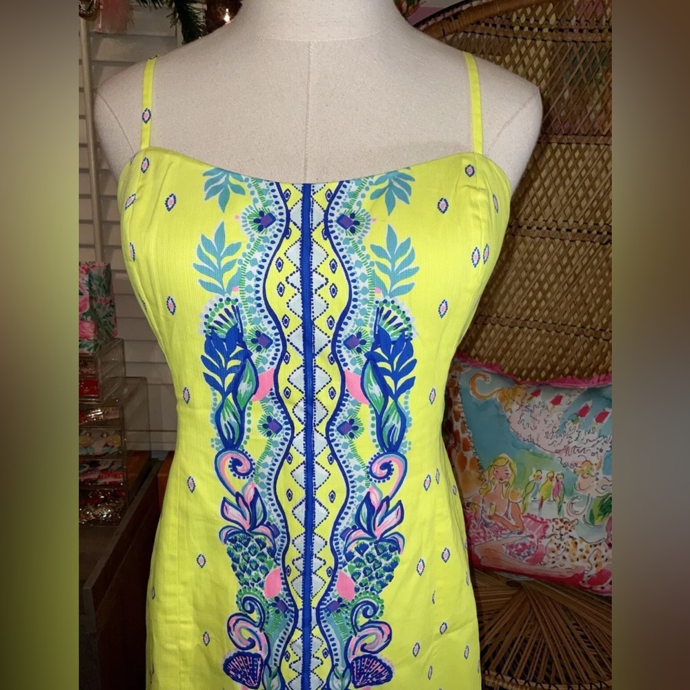 Lilly Pulitzer NWT Shelli Stretch Shift Dress Pineapple Rivera 🦄 Size 00 Grail! - Picture 4 of 14
